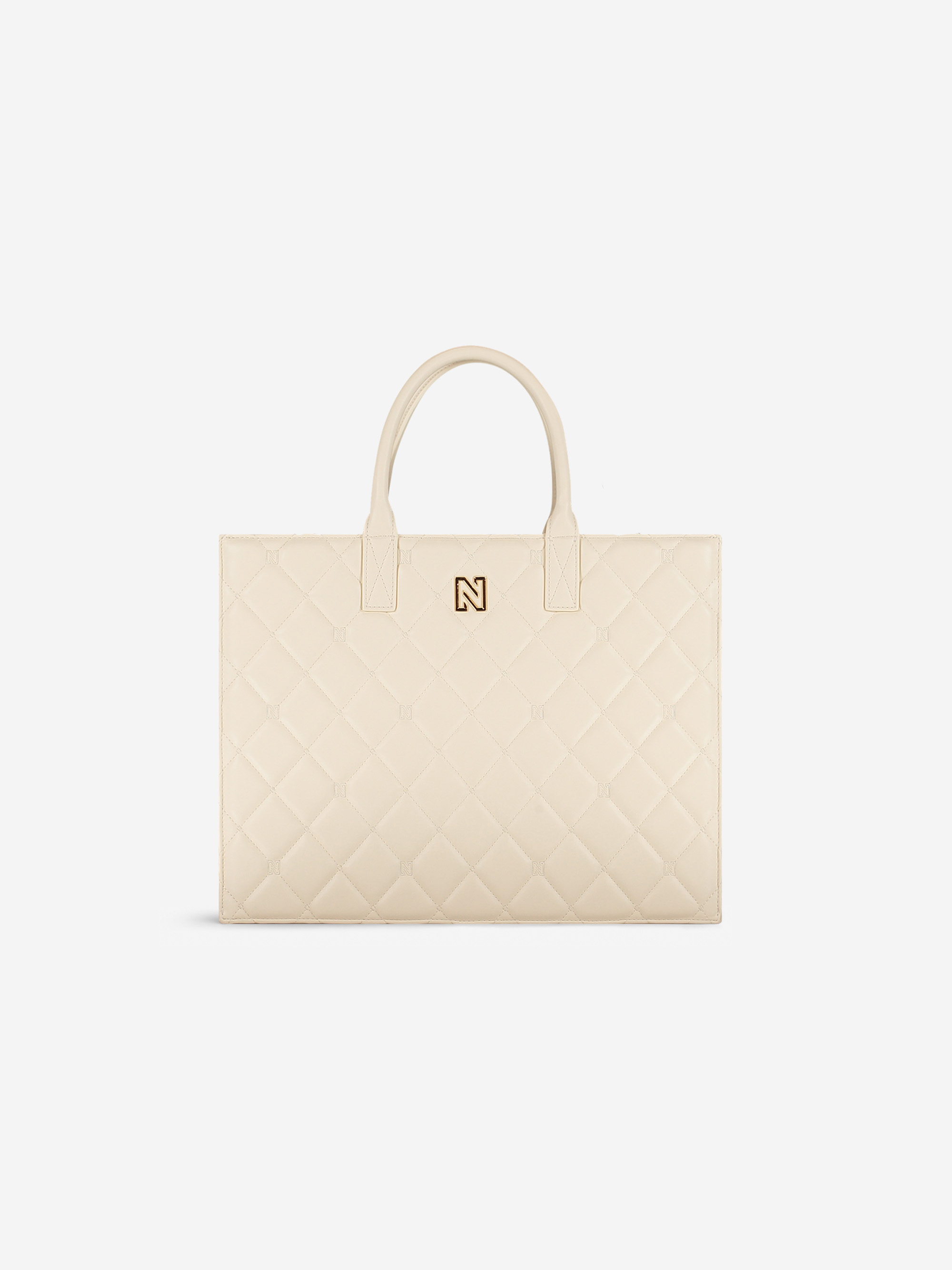 Gewatteerde shopper met logo patroon
