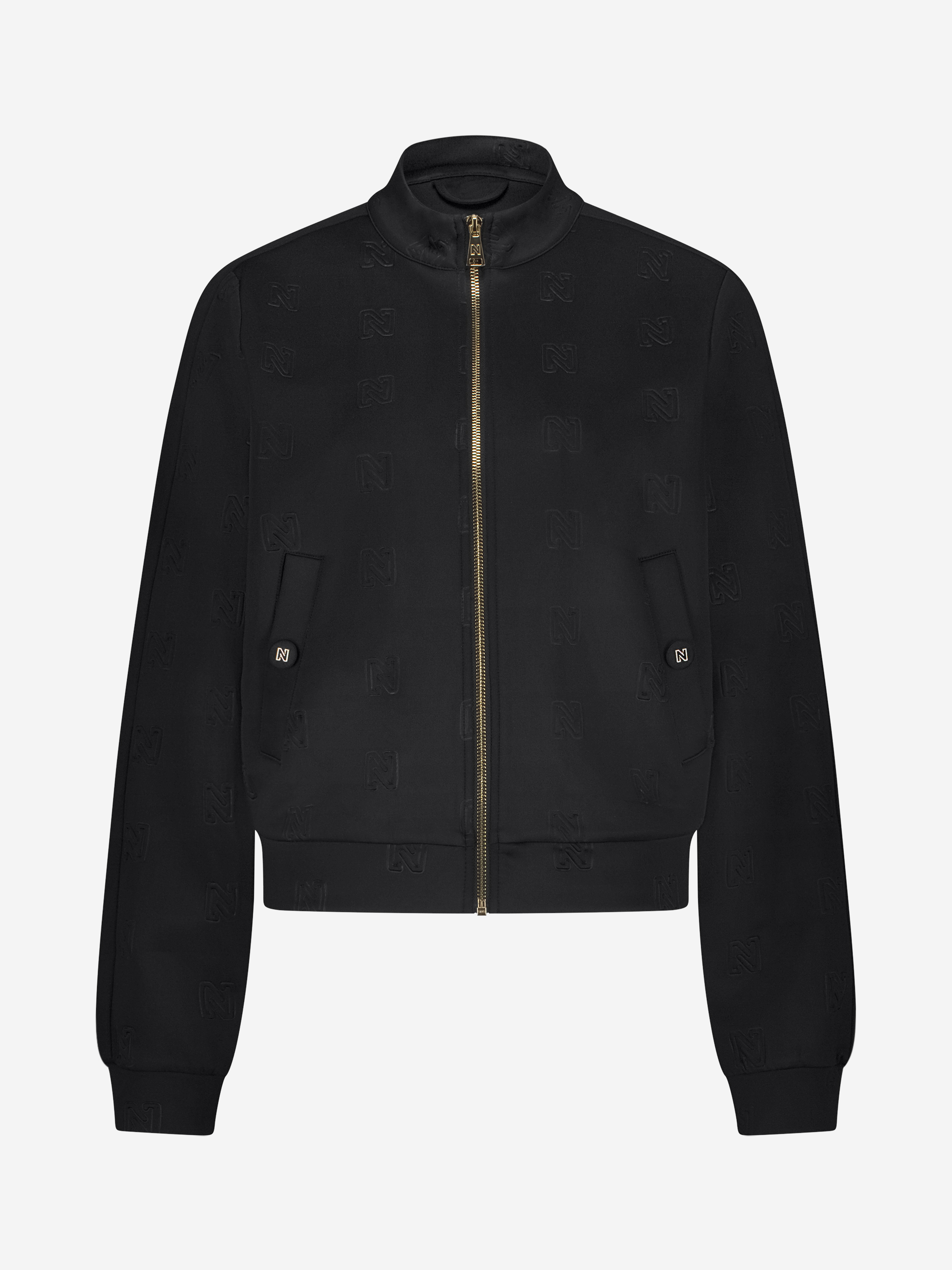 Loose-fitting jacket with logo pattern