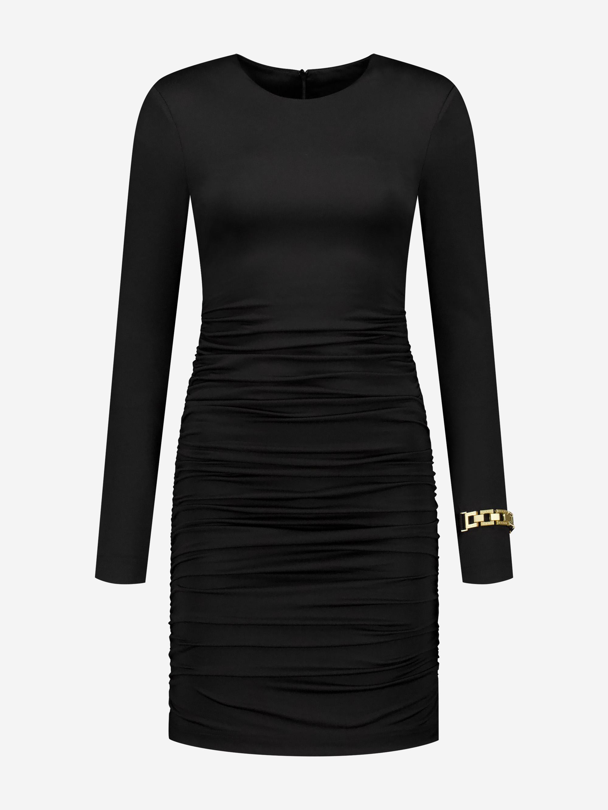 Gedrapeerde lange jurk met ketting detail 