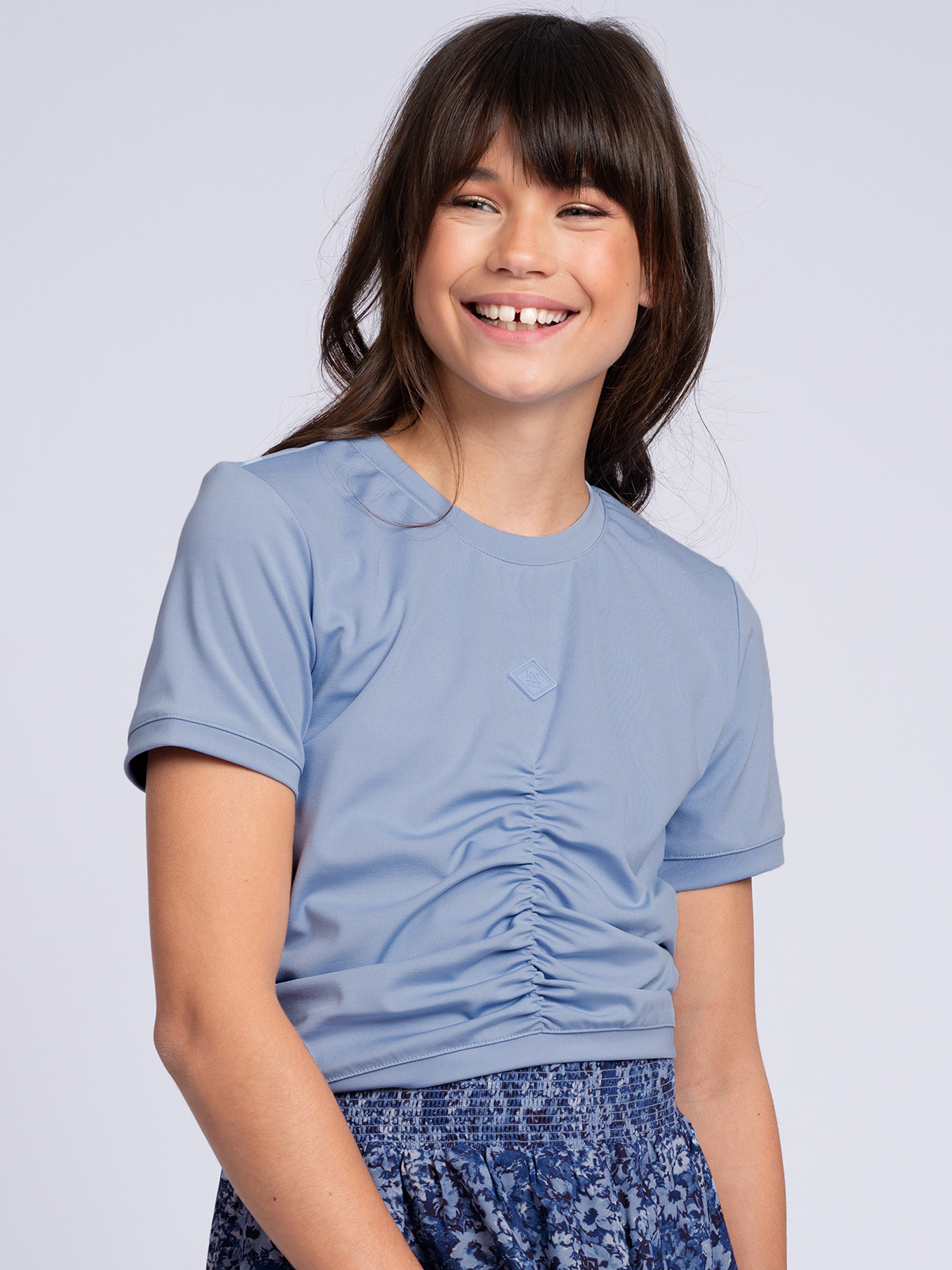 Cropped T-shirt with draped detail