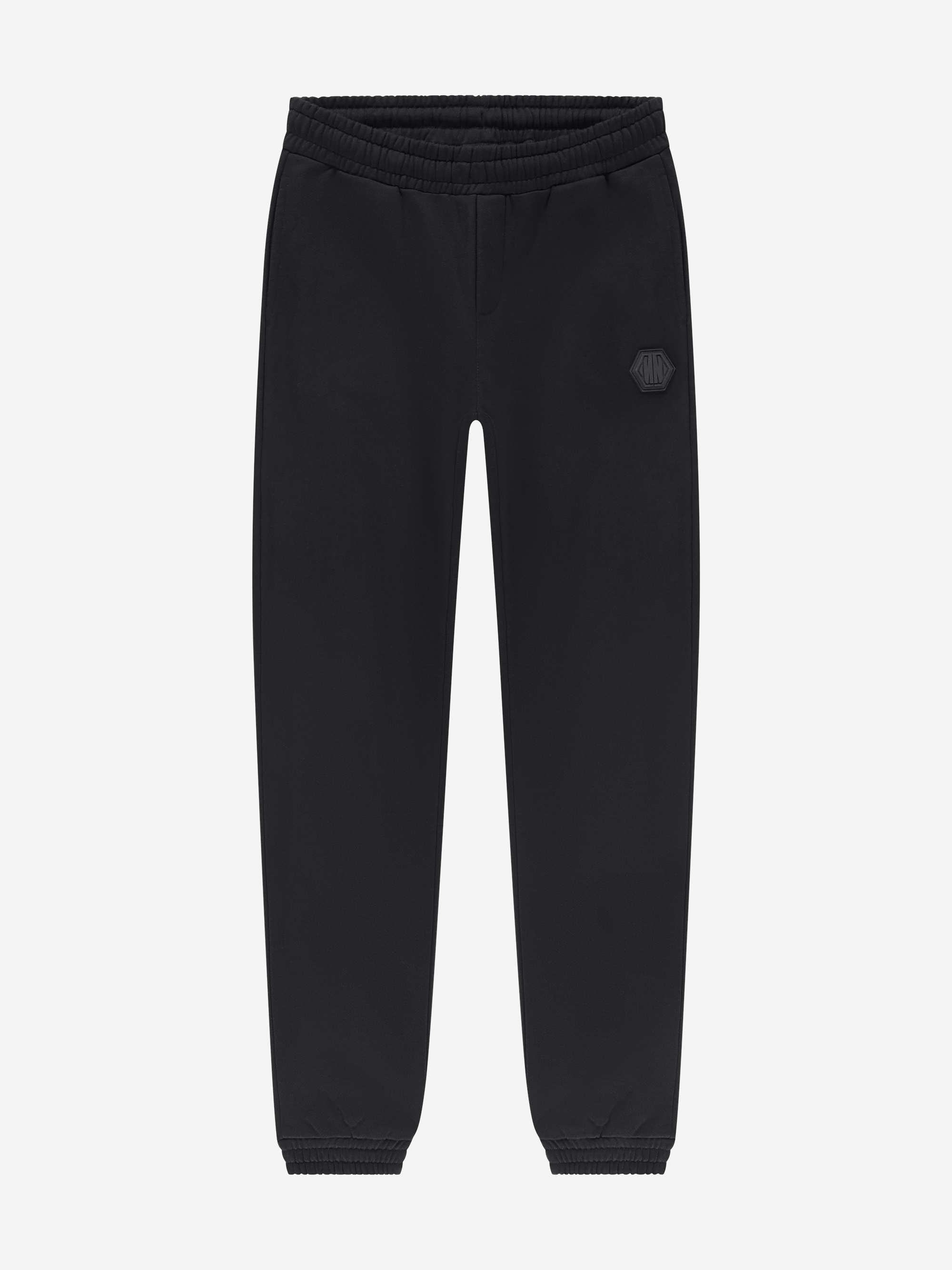 Joggers with elastic waistband and logo patch