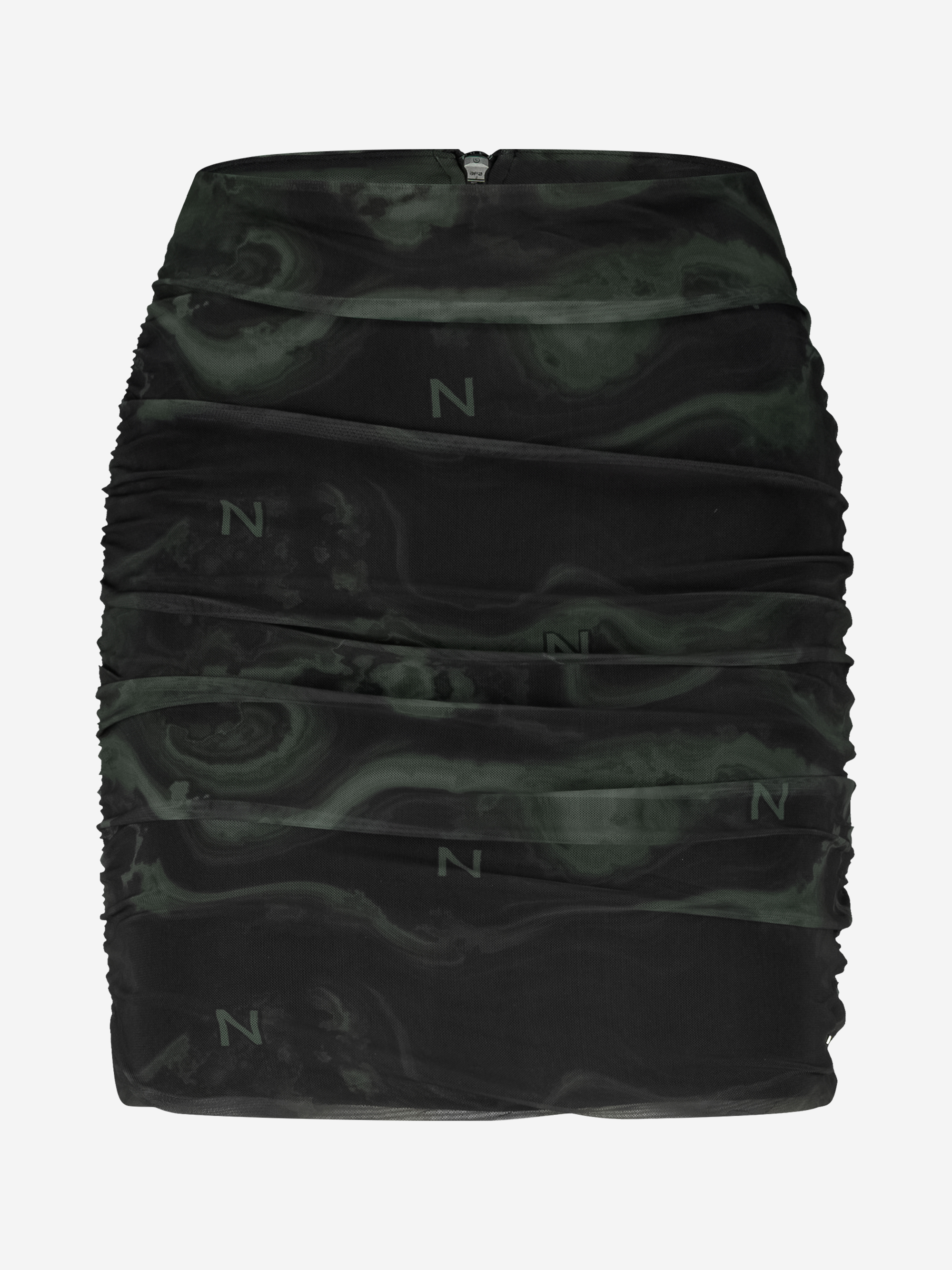 Gedrapeerde mesh rok met logo patroon