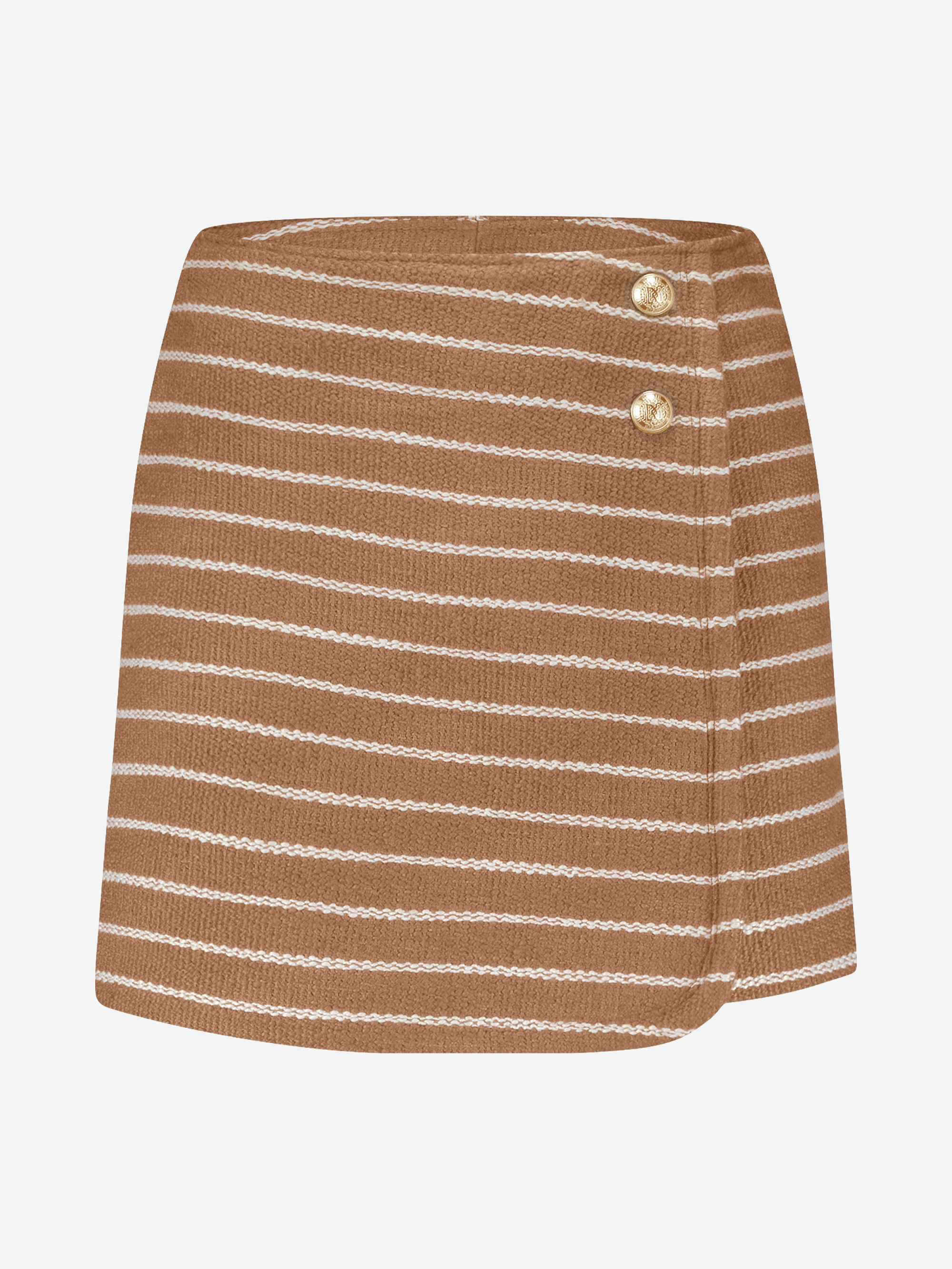 Short woven skort with striped pattern
