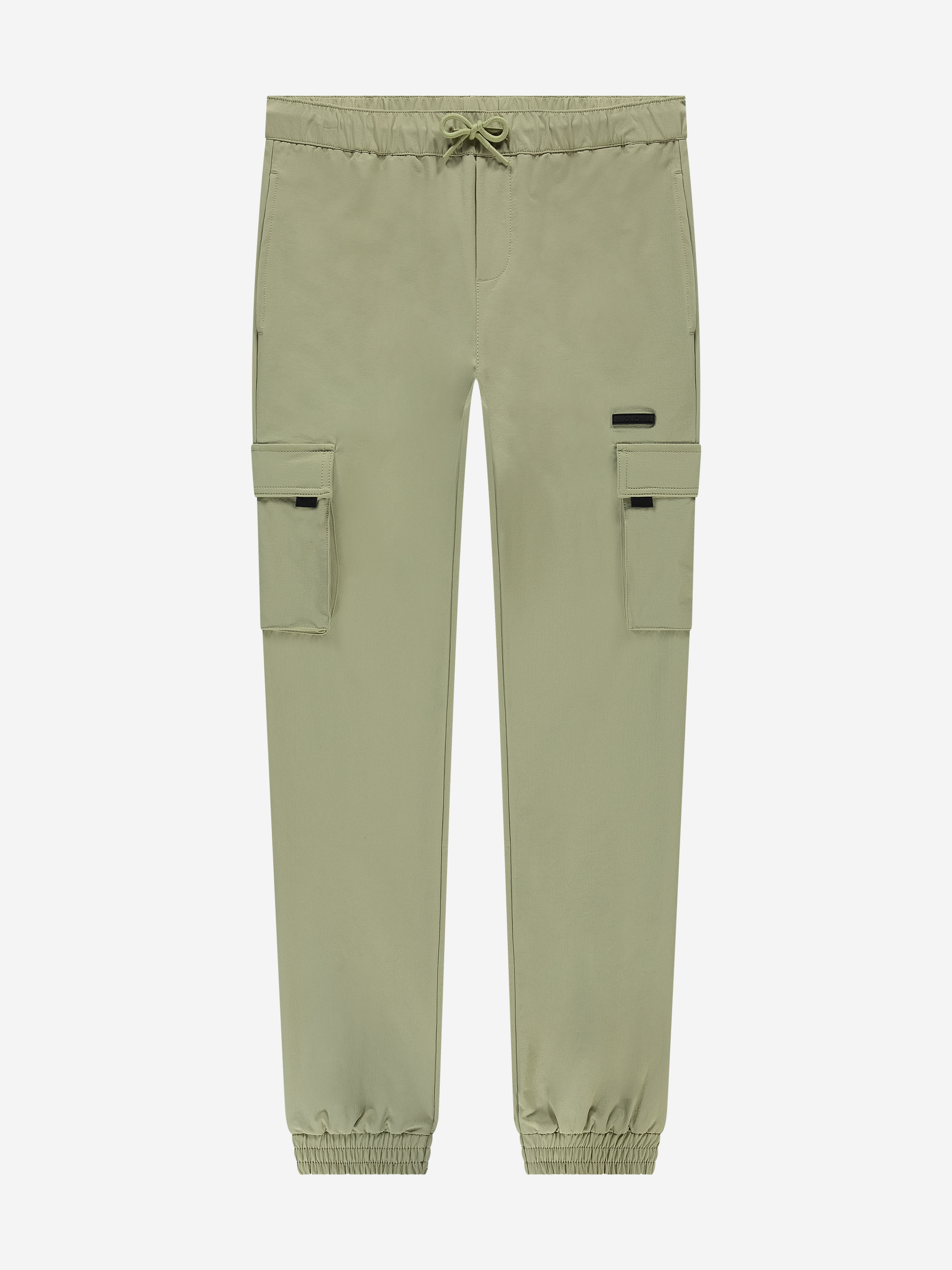 Cargo pants with elastic waistband and drawstring