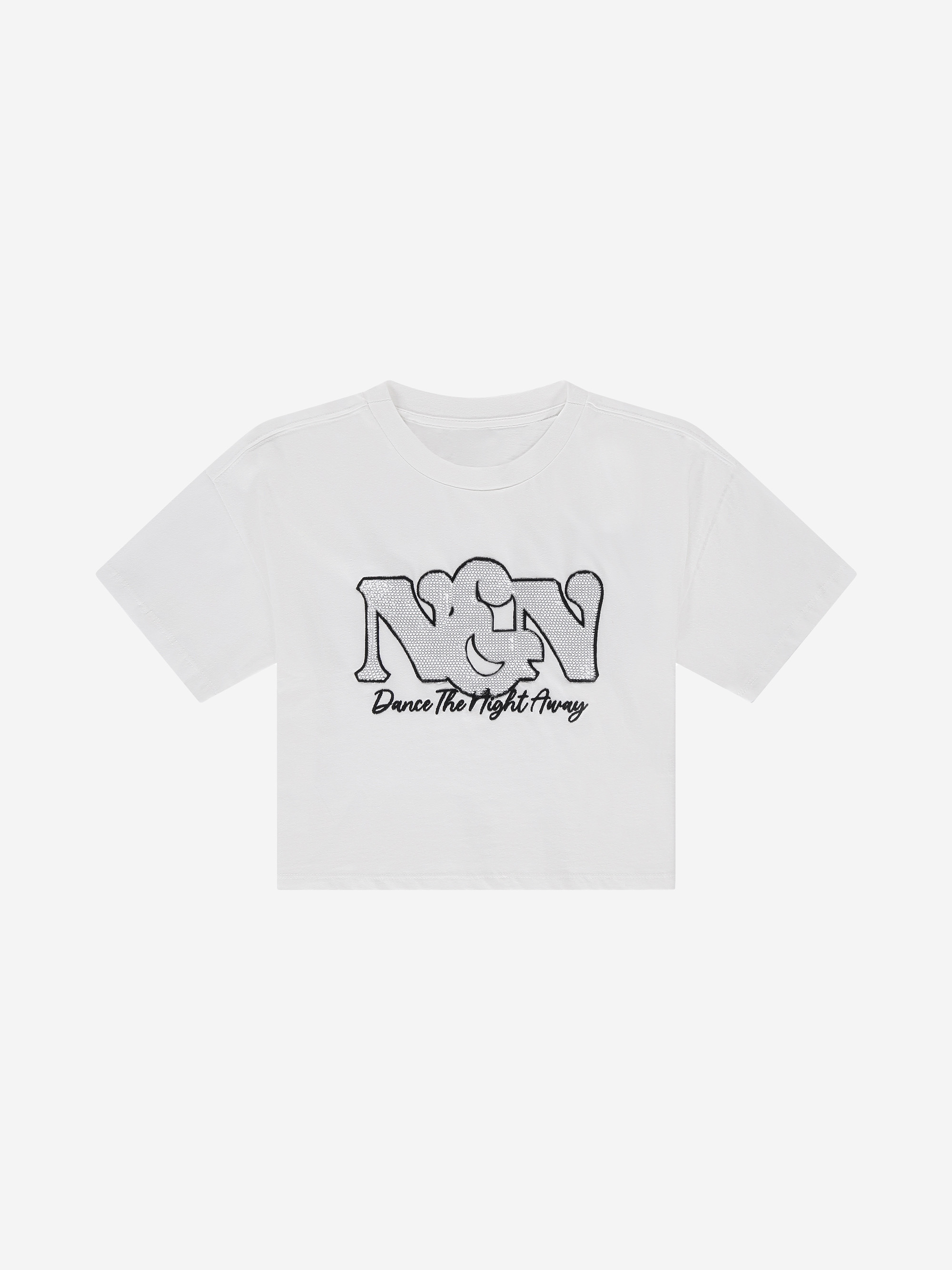 Cropped T-shirt with sequins NIK&NIK logo