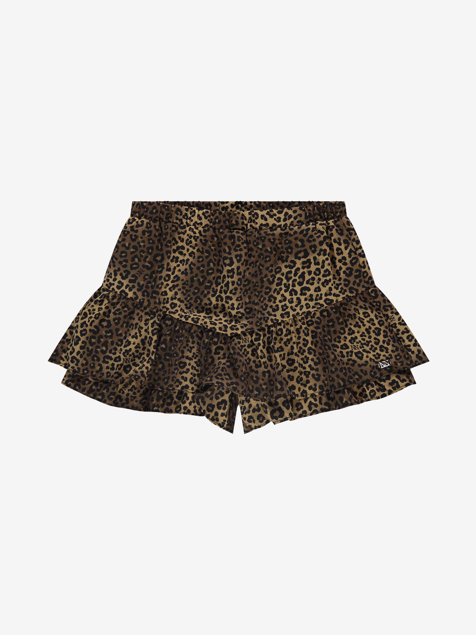 A-line skort with leopard print