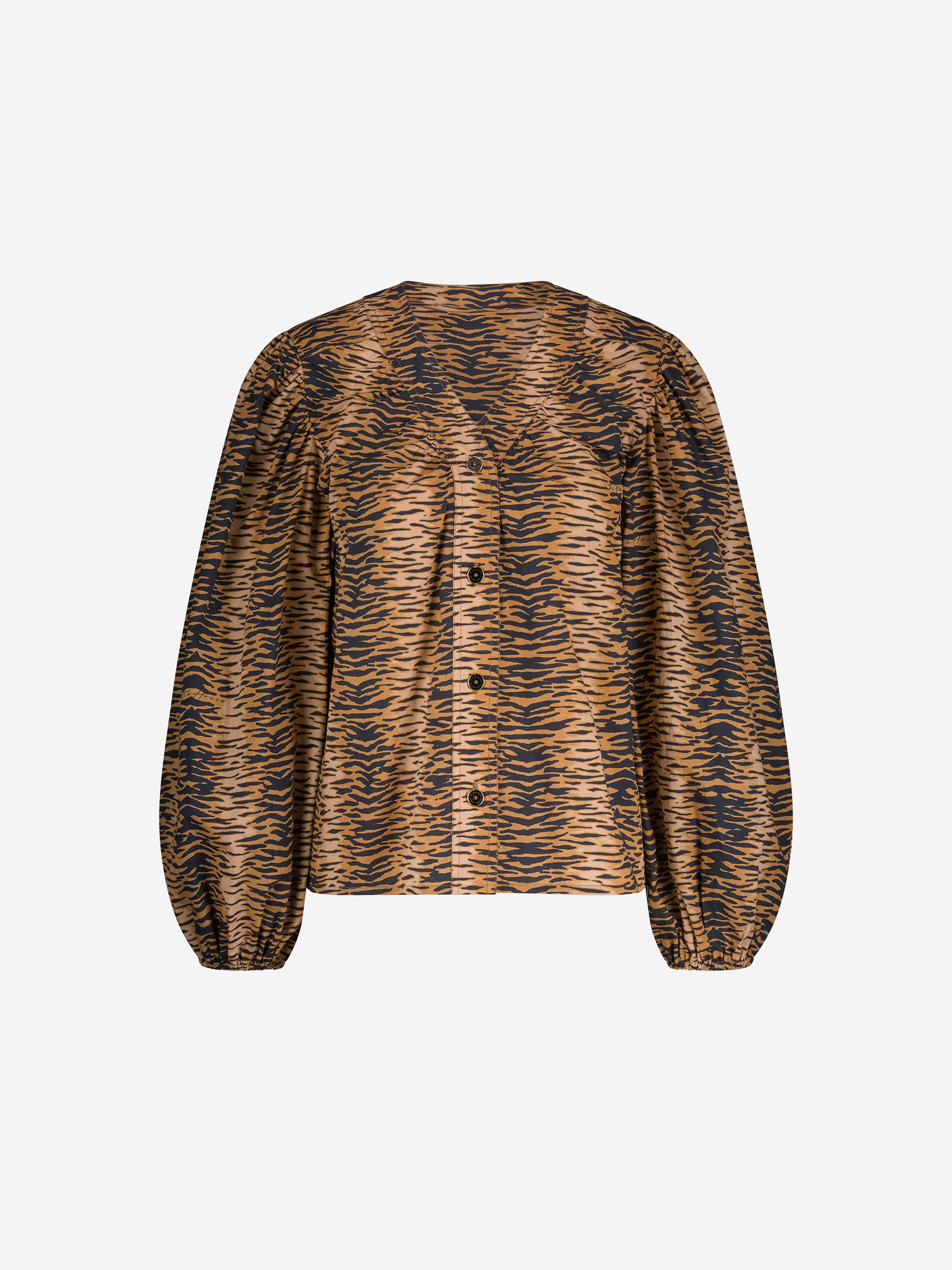 Tijgerprint blouse met ballonmouwen