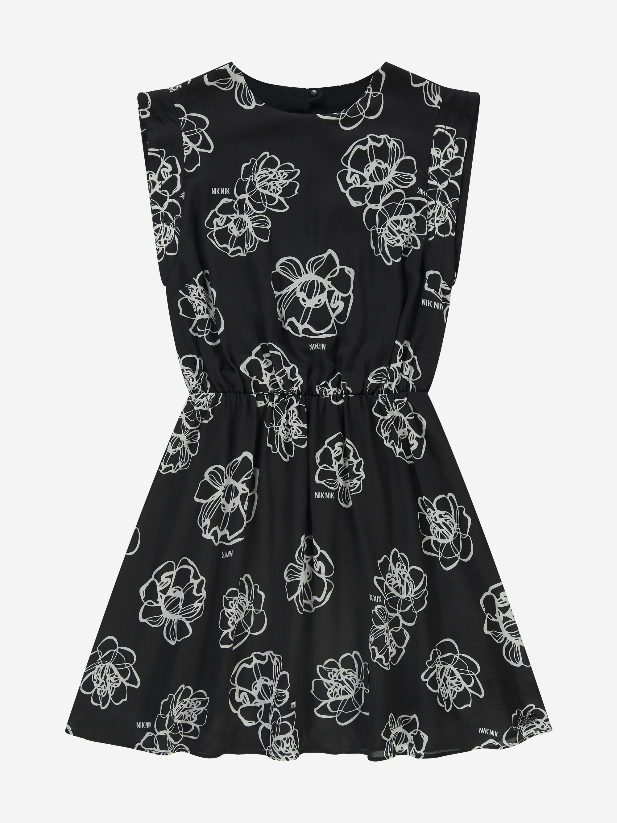 Korte jurk met bloemenprint en logo details