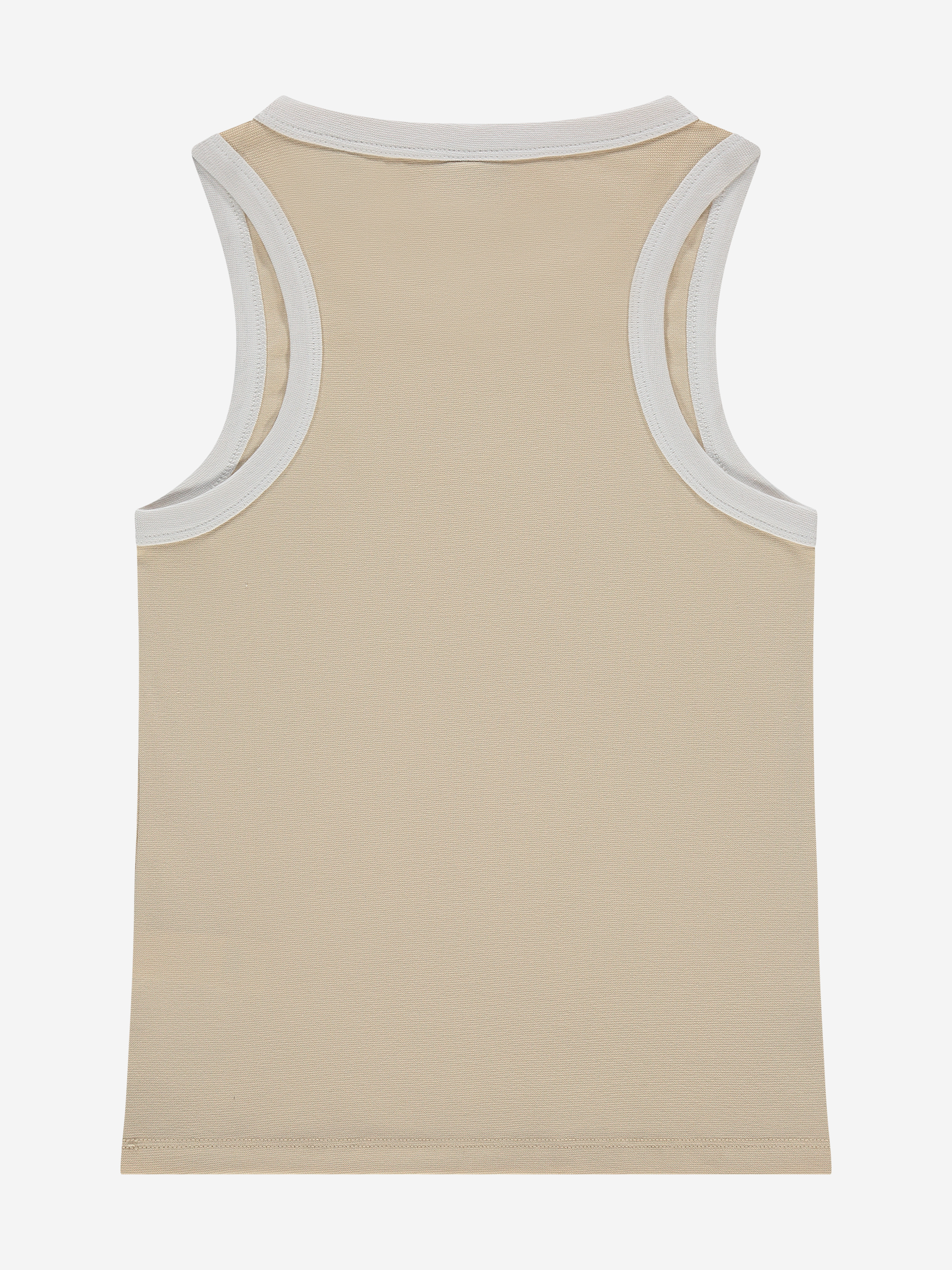 Fitted tank top with logo and piping 